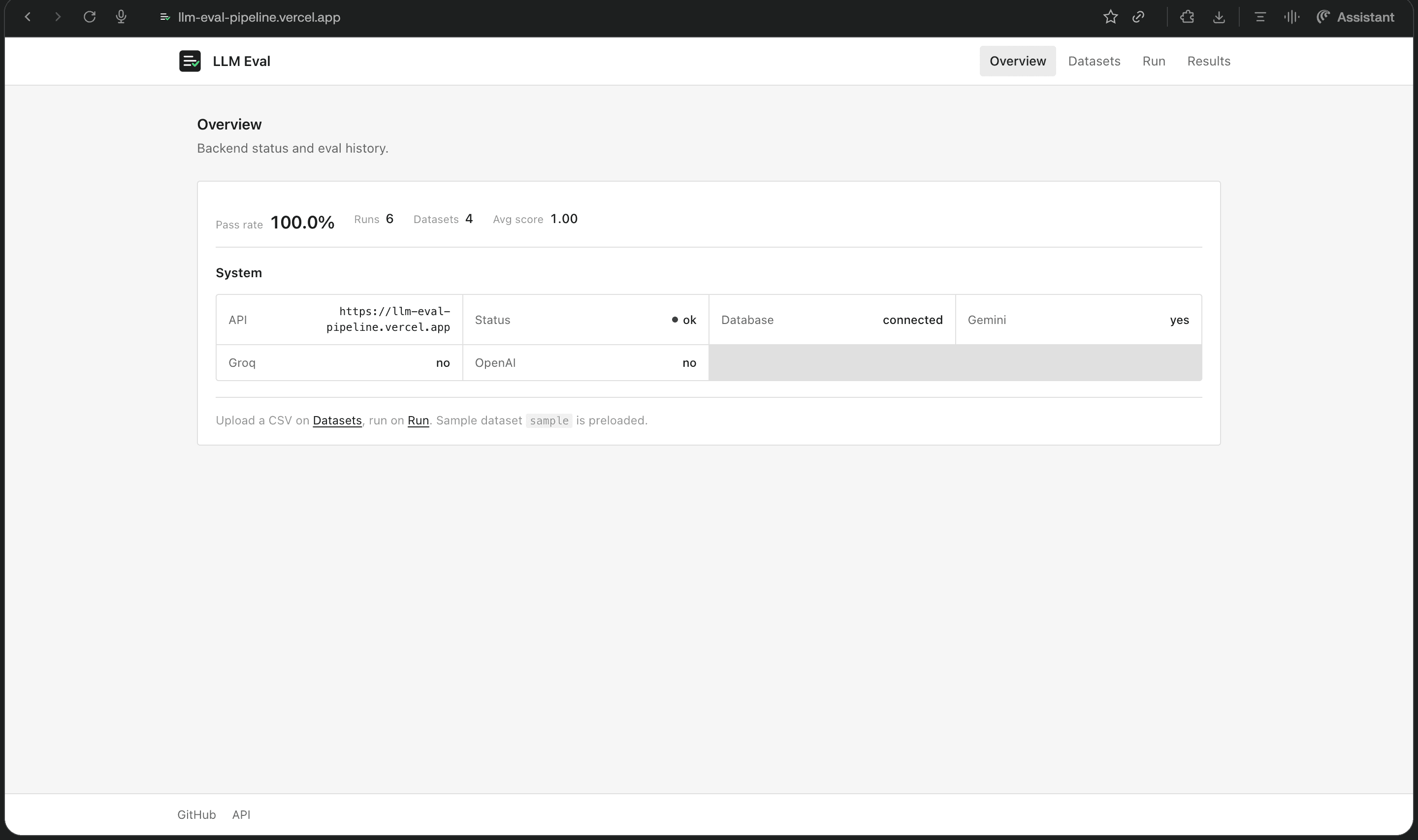 LLM Eval Pipeline screenshot